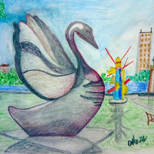 Swan on Mirror